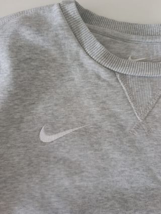 Nike Jersey Sudadera Talla S Gris Logo Bordado