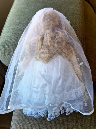 Muñeca Porcelana Vintage Novia o Comunión