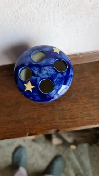 Portaspazzolini in ceramica decorato sole