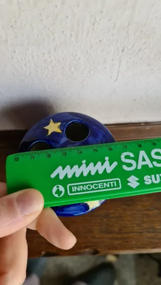 Portaspazzolini in ceramica decorato sole