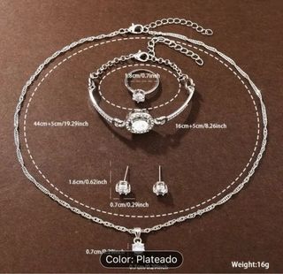 Set Reloj, Pulsera, Collar, Anillo, pendientes