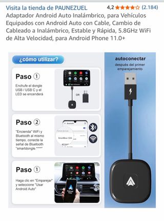 Adaptador Carplay Android Inalámbrico