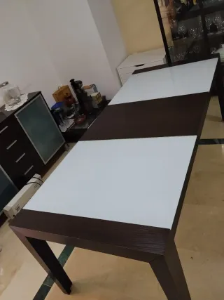 Mesa Comedor + 6 Sillas Piel/Metal