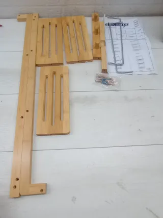 Estantería Bambú Baño 3 Baldas + 3 Ganchos