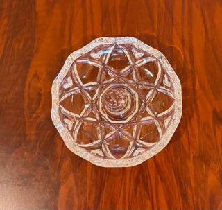 Bandeja cristal porta anillos tallado