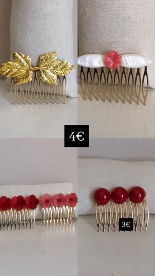 Pendientes dorados con detalles rojos