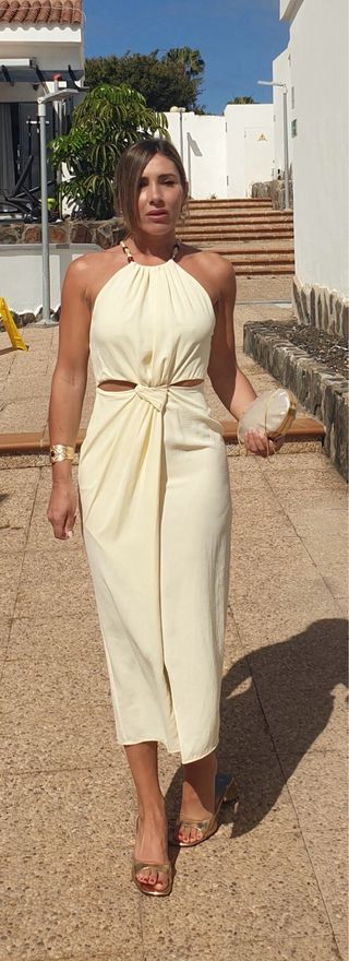 Vestido Zara Cut Out Amarillo