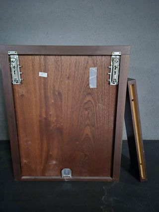 Armario baño madera y cristal