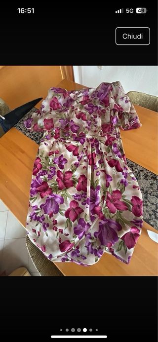 Abito vintage seta floreale taglia 44/46