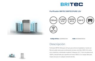 Purificador Aire Industrial BRITEC LSV 1200 m3/h