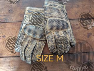 Guanti in pelle beige/marrone taglia M