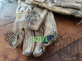 Guanti in pelle beige taglia L