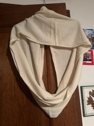 Sciarpa girocollo lana e cashmere color panna