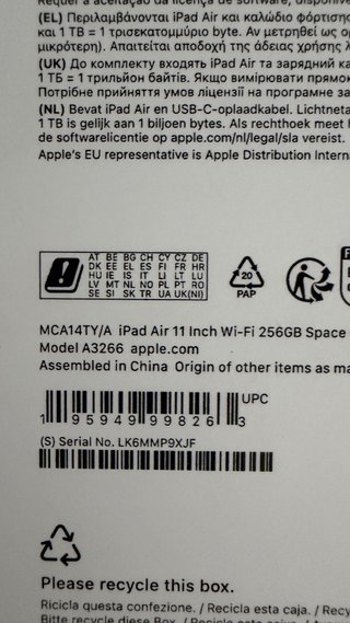 iPad Air M3 256GB Gris/Plata