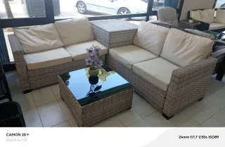 Súper oferta ""Conjunto Sofá y Mesa Exterior Mimbr