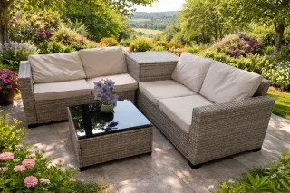 Súper oferta ""Conjunto Sofá y Mesa Exterior Mimbr