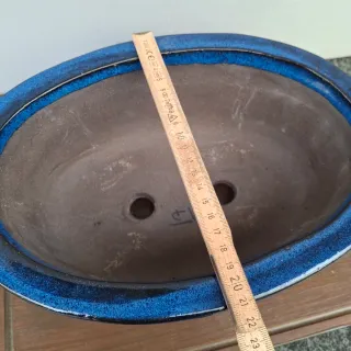 Vaso bonsai grande ceramica blu