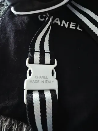 Borsa a spalla Chanel nera da tennis