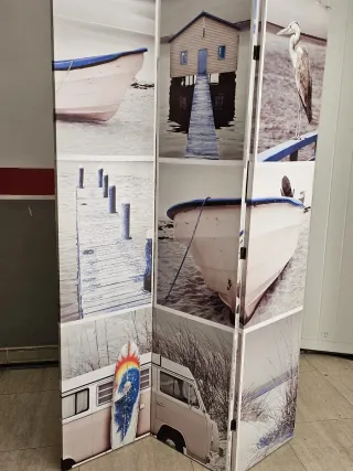 Biombo decorativo 9 paneles playa