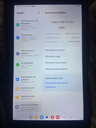Samsung Galaxy Tab A7 Lite + Funda Negra