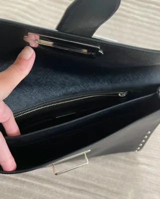 Bolso Clutch Prada Saffiano Piel Negro