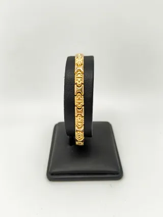 Pulsera Oro bicolor 18kt eslabones combinados