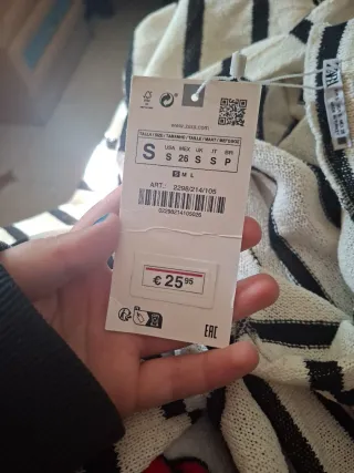 Vestido Zara Rayas Beige Talla S