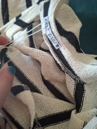 Vestido Zara Rayas Beige Talla S