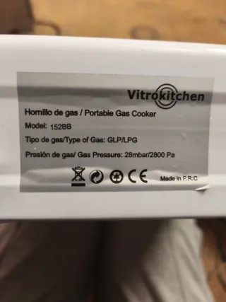 Hornillo Gas Butano Vitrokitchen