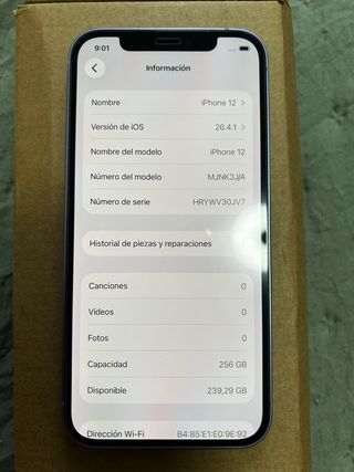iPhone 12 256GB Malva/Púrpura Impecable