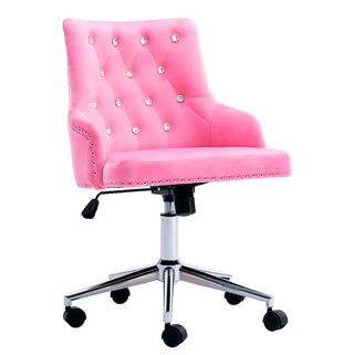 Silla de estudio rosa con diamantes
