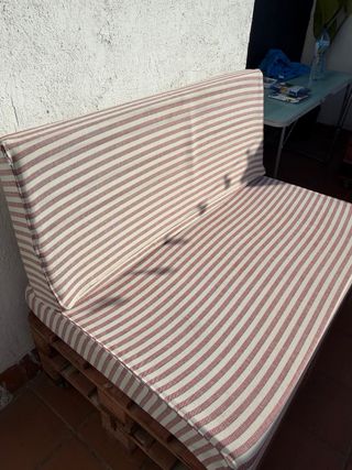 Sofá Palets con Cojines Rayas