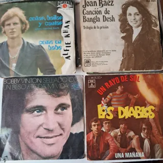 Lote 60 discos singles de vinilo