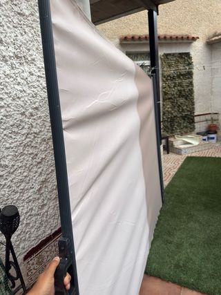 Toldo 180x300 cm gris, estructura metálica.