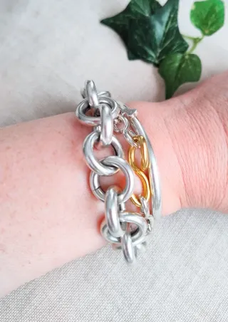 Pulsera Tous Bent Plata y Vermeil