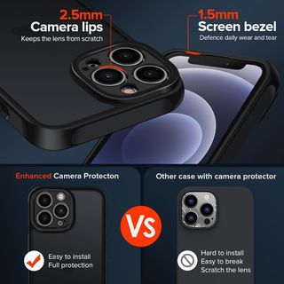 ivoler Custodia Opaca Nera per iPhone 12 Pro MAX 6.7