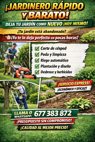 Servicios de Jardinería Rápido y Económico