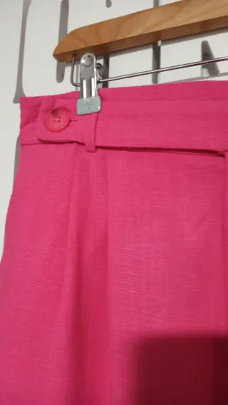 Conjunto pantalón y camisa fucsia