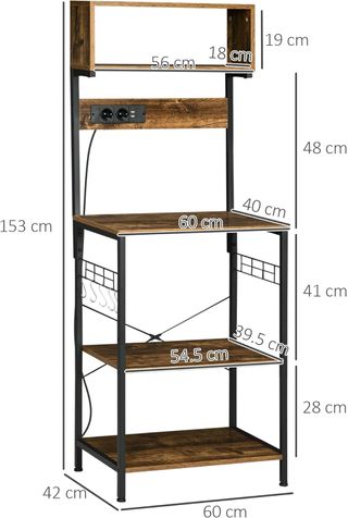 Mueble industrial con enchufes