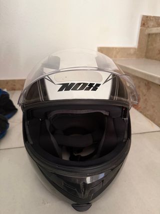 Casco Moto Integral NZI Negro y Blanco
