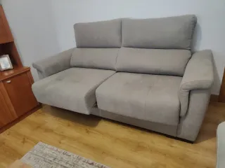 Sofá 2 plazas tela gris