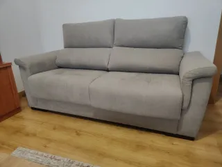 Sofá 2 plazas tela gris