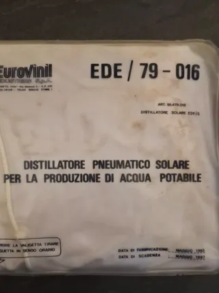 Distillatore solare pneumatico Eurovinil