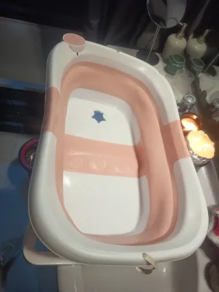Bañera Plegable Bebé Niña Rosa
