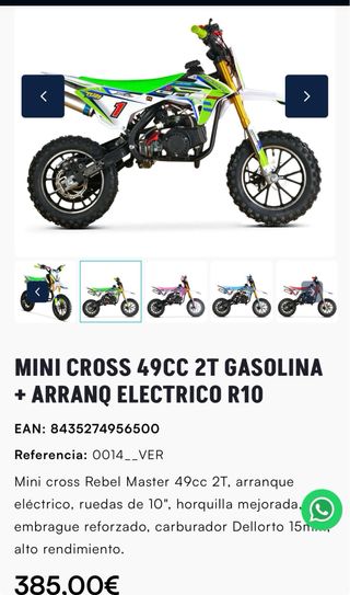 Minimoto MTR Motocross Verde/Blanco