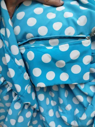 Falda flamenca lunares azul talla G