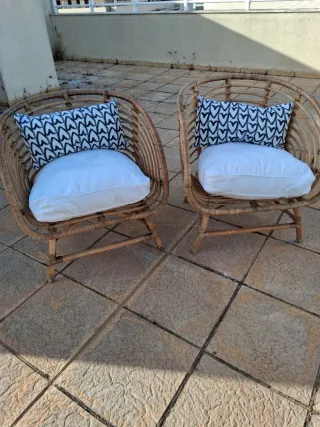 2 Poltrone in Bambù e Rattan