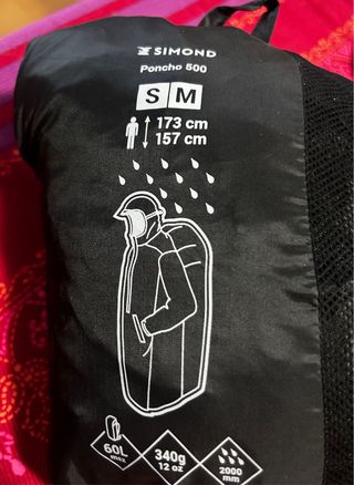 Poncho Simond 500 Talla S/M Impermeable
