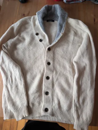 Jersey Cortefiel Talla L Beige y Gris
