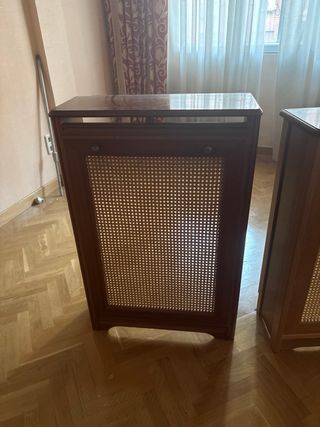 Cubre radiadores madera y ratán (3uds)